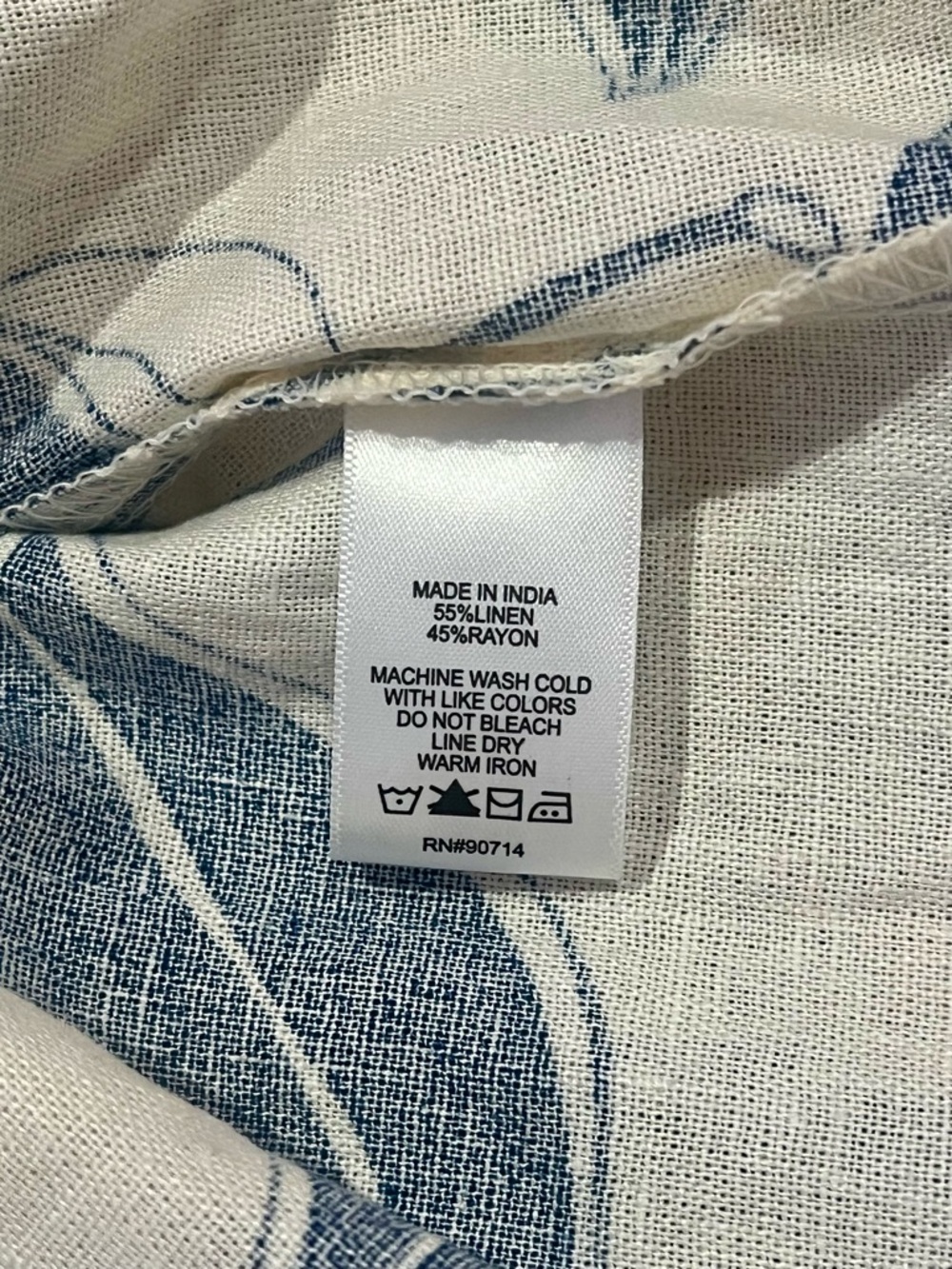 🌿 NWT 1.STATE Linen Blend Tiered Maxi Dress | Blue Floral | XL | Pockets - Picture 6 of 7